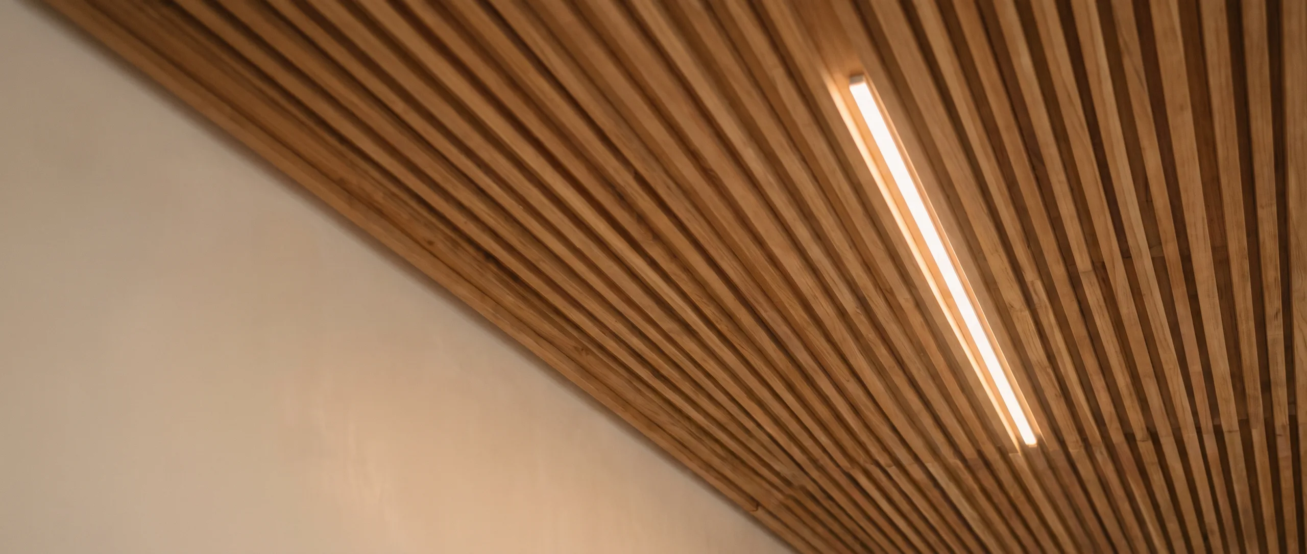 Architectural timber ceiling concept for a Koh Samui villa interior
