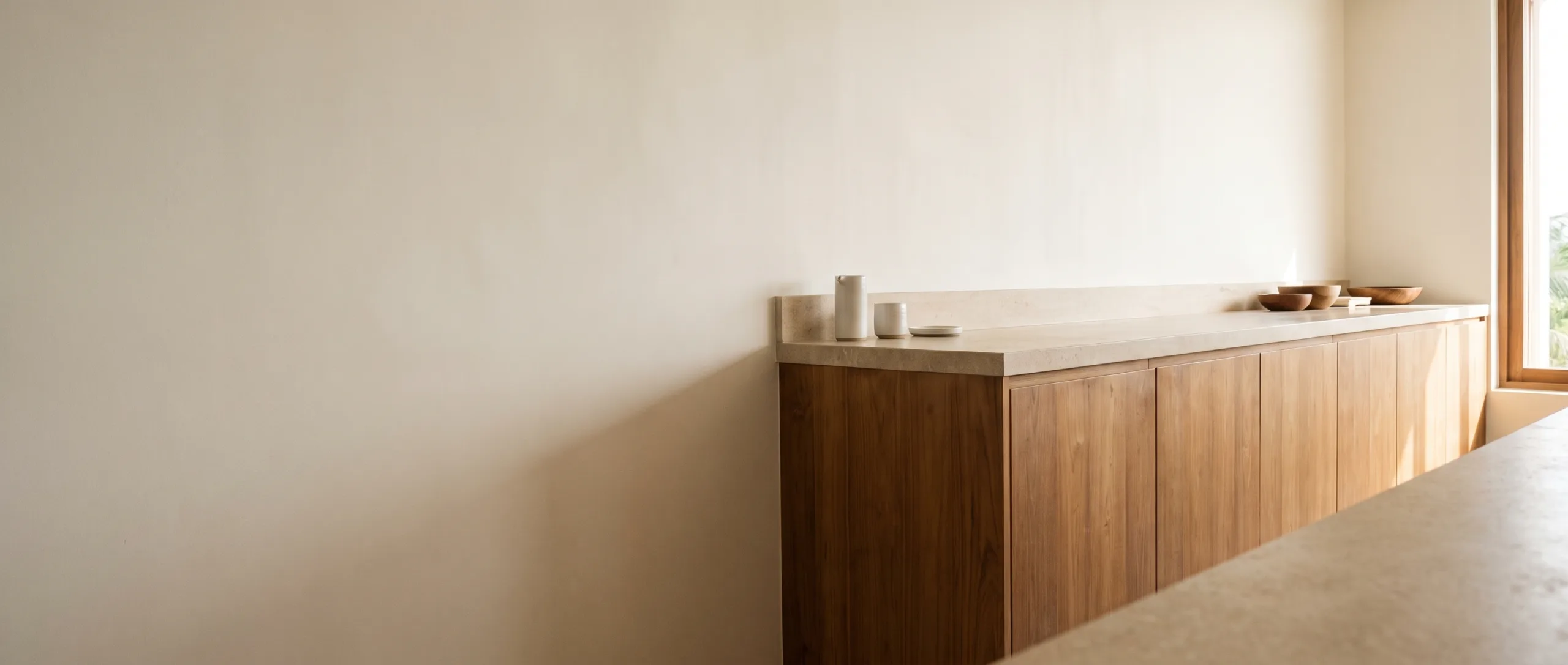 Concept visualization of a built-in kitchen designed for a Koh Samui villa